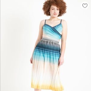 Eloquii printed wrap front dress. Size 18